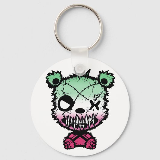 Gothic Abrosexual Pride Flag Gekleurd Beer Sleutelhanger (Achterkant)