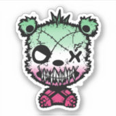 Gothic Abrosexual Pride Flag Gekleurd Beer Sticker (Voorkant)