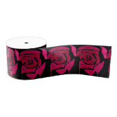 Gothic Abstract Roos waterverf floral Grosgrain Lint (Spoel)