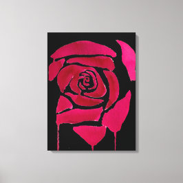 Gothic Abstract Roos waterverf florale kunst Canvas Afdruk