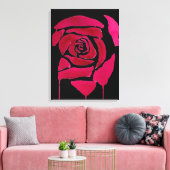 Gothic Abstract Roos waterverf florale kunst Canvas Afdruk (Insitu (Woonkamer))