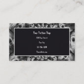 Gothic Abstract Skulls Black and White Monogram Visitekaartje (Achterkant)