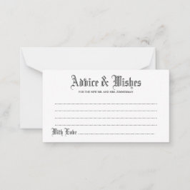 Gothic advies & wensen bruiloft Kaart