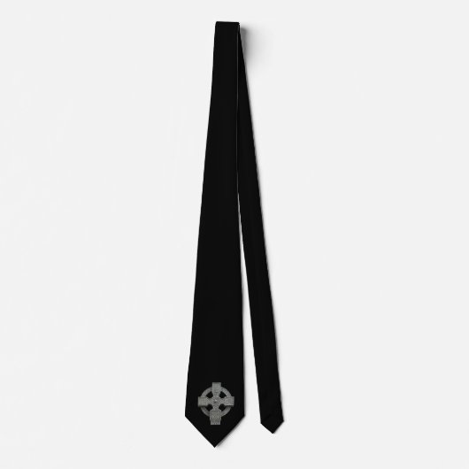Gothic Aesthetic Celtic Cross Black Stropdas (Voorkant)