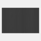 Gothic Aesthetic Matte Black & Grey Striped Inpakpapier Vel (Voorkant 3)