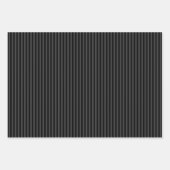 Gothic Aesthetic Matte Black & Grey Striped Inpakpapier Vel (Voorkant 2)
