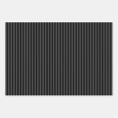 Gothic Aesthetic Matte Black & Grey Striped Inpakpapier Vel (Voorkant)