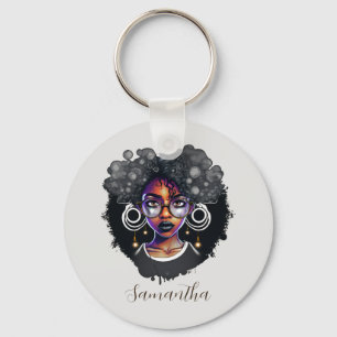 Gothic Afro Woman Sleutelhanger