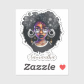 Gothic Afro Woman Sticker (Vel)