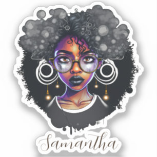 Gothic Afro Woman Sticker