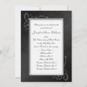 Gothic Afstuderen Invitation in Black & White Kaart (Voorkant)