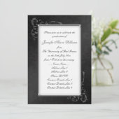 Gothic Afstuderen Invitation in Black & White Kaart (Staand voorkant)