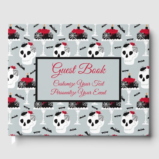 Gothic Afstuderen op zaterdag SkeletspinCake Gastenboek (Voorkant)