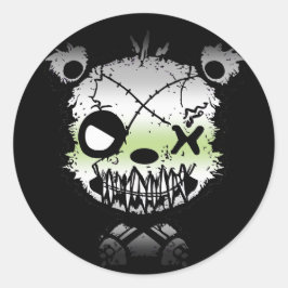 Gothic Agender Pride Vlaggekleurd Beer Ronde Sticker