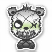 Gothic Agender Pride Vlaggekleurd Beer Sticker (Voorkant)