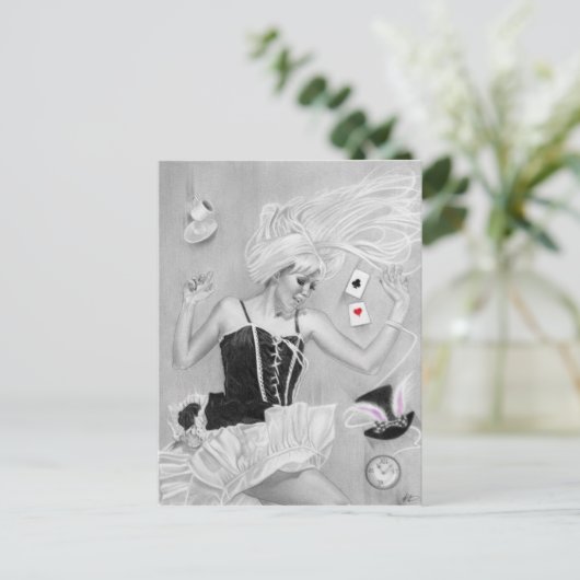 Gothic Alice in Wonderland Falling Briefkaart (Staand voorkant)