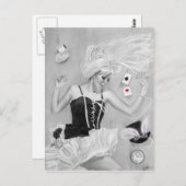 Gothic Alice in Wonderland Falling Briefkaart (Voorkant / Achterkant)