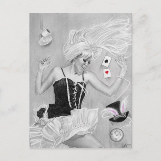 Gothic Alice in Wonderland Falling Briefkaart (Voorkant)