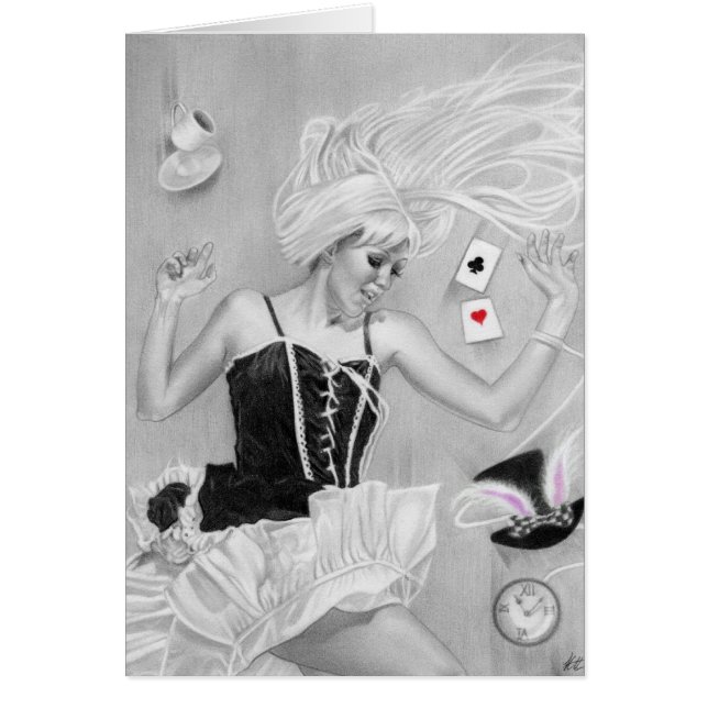 Gothic Alice in wonderland FallingCard (Voorkant)