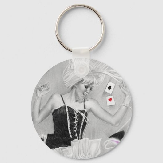 Gothic Alice in Wonderland FallingKeychain Sleutelhanger (Voorkant)