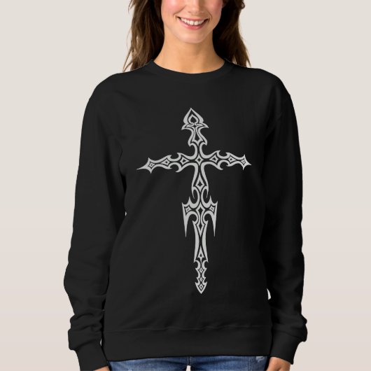 Gothic Alt Cross Mall Y2K Trad Goth Punk E girl Gr Trui (Voorkant)