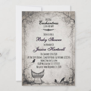 Gothic alternatieve meisje babyshower uitnodiging