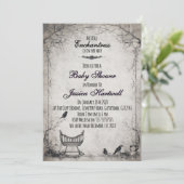 Gothic Alternative Girl Baby Shower Invitation Kaart (Staand voorkant)