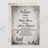 Gothic Alternative Girl Baby Shower Invitation Kaart (Voorkant / Achterkant)