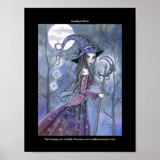 Gothic Amethyst Witch Poster van Molly Harrison (Voorkant)