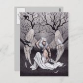 Gothic Angel Black White Hope wanhoop Briefkaart (Voorkant / Achterkant)
