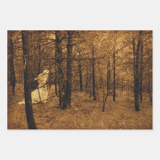 Gothic Angel Brown Forest Trees Inpakpapier Vel (Voorkant 3)