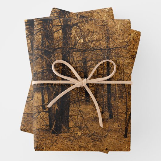 Gothic Angel Brown Forest Trees Inpakpapier Vel (In situ)