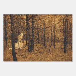 Gothic  Angel Brown Forest Trees Inpakpapier Vel