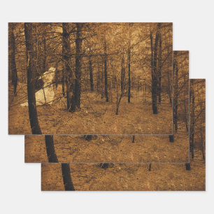 Gothic Angel Brown Forest Trees Inpakpapier Vel