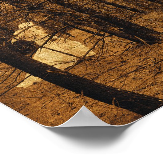 Gothic  Angel Brown Forest Trees Poster (Hoek)