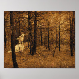 Gothic  Angel Brown Forest Trees Poster