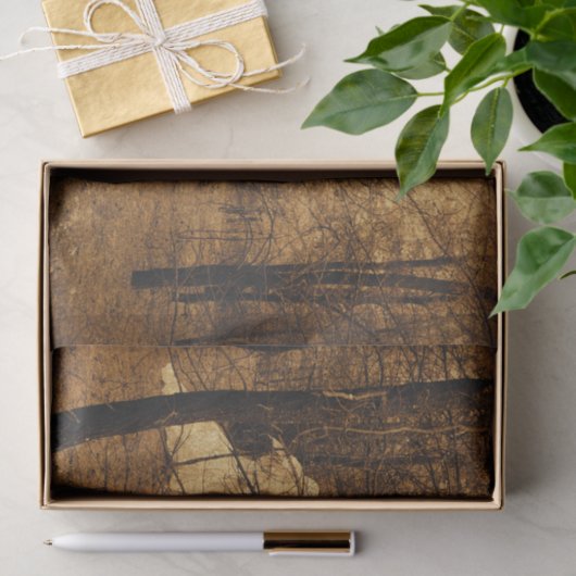 Gothic Angel Brown Forest Trees Tissuepapier (Geschenk)