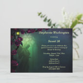 Gothic Angel Church Raam & Rozen Sweet 16 Kaart (Staand voorkant)