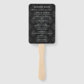 Gothic Angel Elegant Wedding Program Fans Handwaaier (Achterkant)
