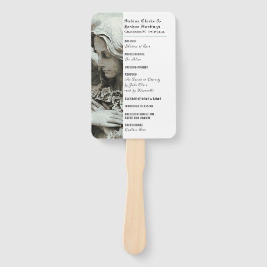 Gothic Angel Elegant Wedding Program Fans Handwaaier (Voorkant)