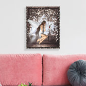 Gothic Angel en haar dove dove doek Canvas Afdruk (Insitu (Woonkamer))