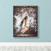 Gothic Angel en haar dove dove doek Canvas Afdruk (Insitu (Houten vloer))