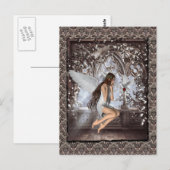 Gothic Angel en haar hond Briefkaart (Voorkant / Achterkant)