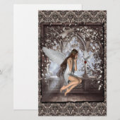 Gothic Angel en haar hond Briefpapier (Voorkant / Achterkant)