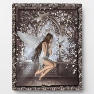 Gothic Angel en haar hond Fotoplaat