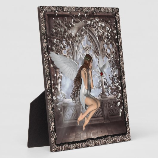 Gothic Angel en haar hond Fotoplaat (Zijkant)