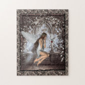 Gothic Angel en haar hond Legpuzzel (Verticaal)
