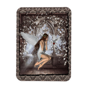 Gothic Angel en haar hond Magneet