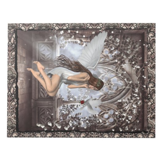 Gothic Angel en haar hond Notitieblok (Voorkant)