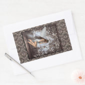 Gothic Angel en haar hond Rechthoekige Sticker (Envelop)
